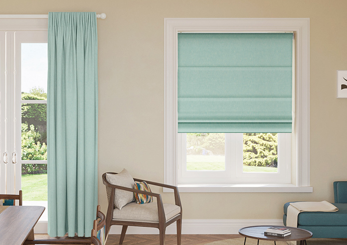 Delicate Chevron, Turquoise - Roman Blind - Image 3
